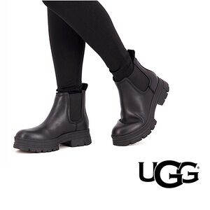NWT UGG Leather Ashton Waterproof Lug Sole Chelsea Boots, 7